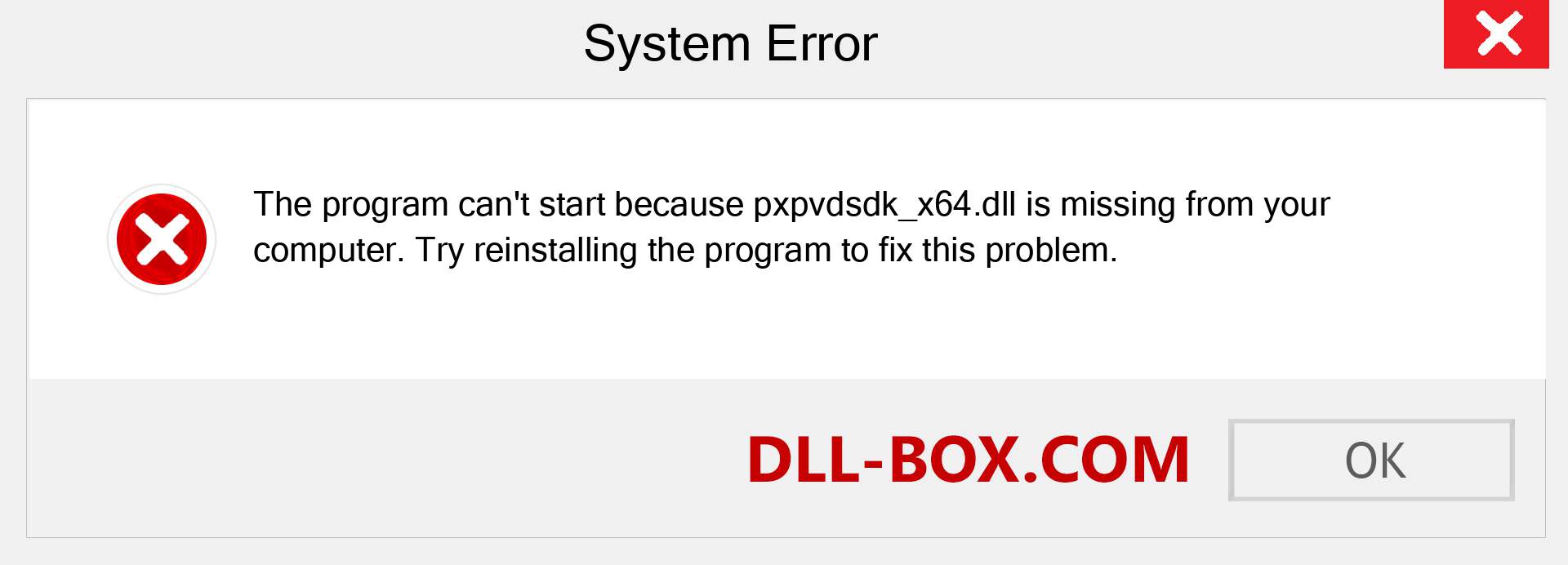  pxpvdsdk_x64.dll file is missing?. Download for Windows 7, 8, 10 - Fix  pxpvdsdk_x64 dll Missing Error on Windows, photos, images
